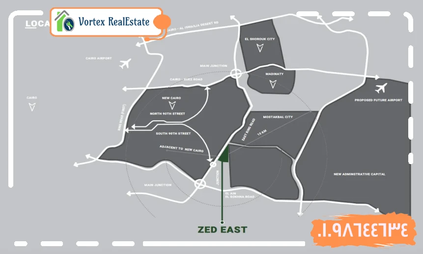 موقع كمبوند زيد ايست التجمع الخامس